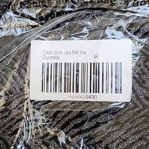 White House Black Market ComfortStretch Jaquard Slim Ankle Gunmetal Pants Size 4